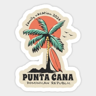 Punta Cana Family Vacation 2024 Matching Dominican Republic Sticker